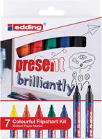 Edding Merkstift brilliant paper marker e-30 en e-33, blister met 7 stuks, assorti