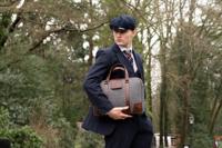 Laptoptas | 15 Inch | Grijs Tweed | Bruin Leer | By Orange Fire | Peaky Blinders