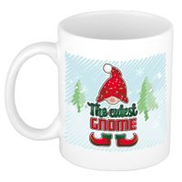 Kerst cadeau mok - kerstkabouter/gnome - blauw - 300 ml - keramiek