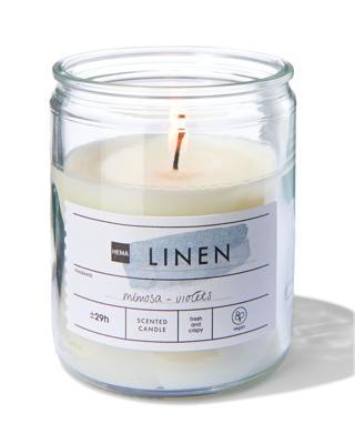 HEMA Geurkaars in glas Ø6.5 linen (wit)
