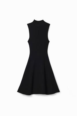 Korte geribde skaterjurk - BLACK - XL