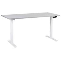 Beliani-DESTINES-Verstelbaar bureau-Grijs|Wit-160 x 72 cm-Spaanplaat