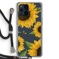 Sunflower and bees: Oppo Find X3 Transparant Hoesje met koord