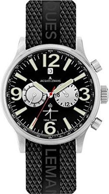Horlogeband Jacques Lemans 1-1467 Rubber Zwart 26mm
