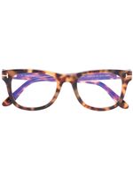 TOM FORD Eyewear lunettes de vue teintées à effet écaille de tortue - Marron