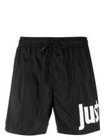 Just Cavalli short de bain à logo imprimé - Noir