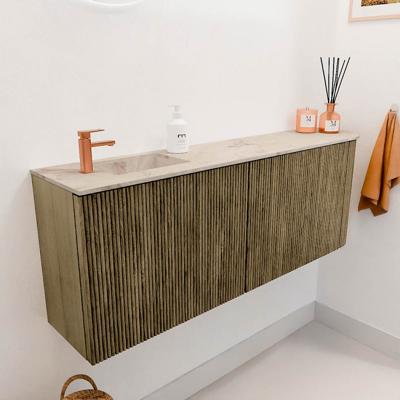 Toiletmeubel Mondiaz Joya Dlux | 111.6 cm | Meubelkleur Dusk | Faye wastafel Frappe Wasbak Links | 1 kraangat