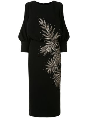 Saiid Kobeisy robe à broderies - Noir