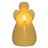 Anna's Collection LED kaars engel?- geel - 14 x 8 cm - met timer - op batterijen - kerst