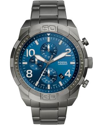 Fossil Heren Bronson chronograaf rookkleurig roestvrij stalen horloge FS5711