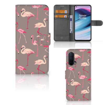 OnePlus Nord CE 5G | Telefoonhoesje | Met pasjeshouder | Flamingo