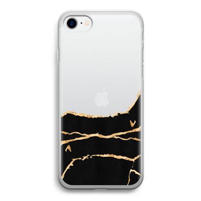 Gouden marmer: iPhone SE 2020 Transparant Hoesje