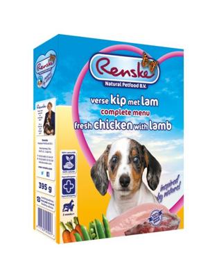 Vers hond pup kip&lam 395g - Renske