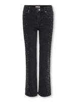 Kids ONLY winter jeansbroek meisjes - zwart - KogJuicy - wide leg fit, glitter steentjes