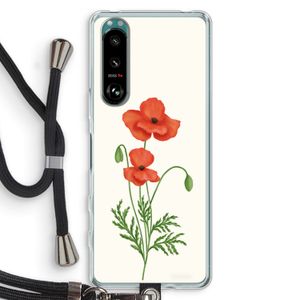 Red poppy: Sony Xperia 5 III Transparant Hoesje met koord