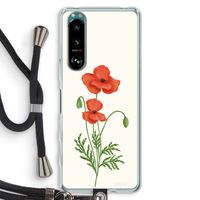 Red poppy: Sony Xperia 5 III Transparant Hoesje met koord