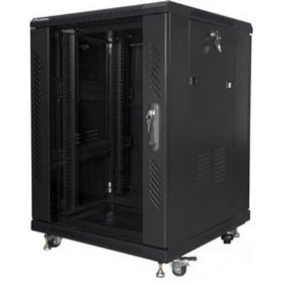 Lanberg FF01-6615-12B rack 15U Vrijstaande rek Zwart