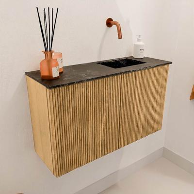 Toiletmeubel Mondiaz Joya Dlux | 70 cm | Meubelkleur Oak | Faye wastafel Lava Wasbak Rechts | Zonder kraangat(en)