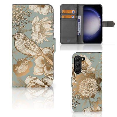 Hoesje voor Samsung Galaxy S23 Plus Vintage Bird Flowers Hoesje voor Samsung Galaxy S23 Plus Vintage Bird Flowers