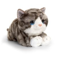 Keel Toys pluche kat/poes knuffeldier - grijs - 32 cm - katten knuffeldieren - Speelgoed - thumbnail