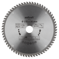 Wolfcraft Handcirkelzaagblad | HM | 64 Zähne | Ø235 x 30mm | 1 stuk - 6635000