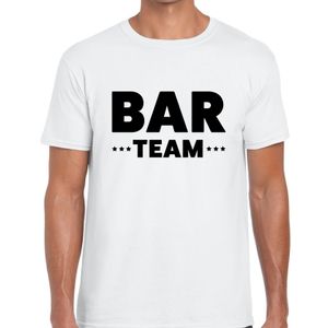 Bar team / personeel tekst t-shirt wit heren