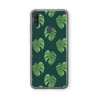 Monstera leaves: Samsung Galaxy A11 Transparant Hoesje - thumbnail