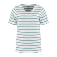 Blue loop Refibra Loose Fit V-neck T-shirt Dames White / Blue Shadow L
