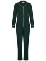 Warme katoenen doorknooppyjama groen