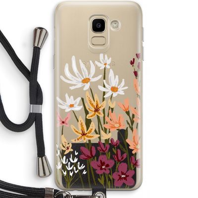 Painted wildflowers: Samsung Galaxy J6 (2018) Transparant Hoesje met koord