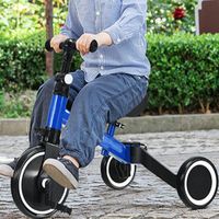 3-in-1 Kleuterfiets Driewielige Babydriewieler Speelgoed voor Binnen en Buiten Blauw