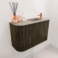 Toiletmeubel Mondiaz Joya Dlux | 61.6 cm | Meubelkleur Shadow | Faye wastafel Saba Wasbak Rechts | 1 kraangat