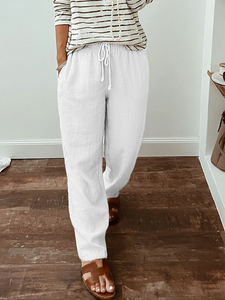 Casual Loose Plain Cotton Pants