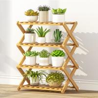 4-lagen balkon woonkamer inklapbare massief hout Flower stand ingemaakte planken lengte: 50cm