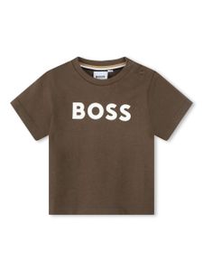 BOSS Kidswear t-shirt en coton à logo imprimé - Marron