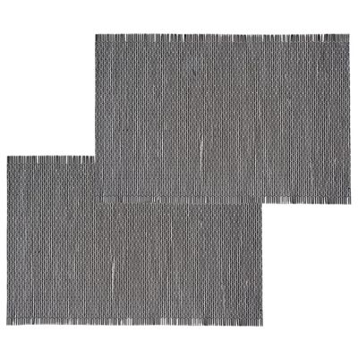 Set van 12x stuks placemats zwart bamboe 45 x 30 cm