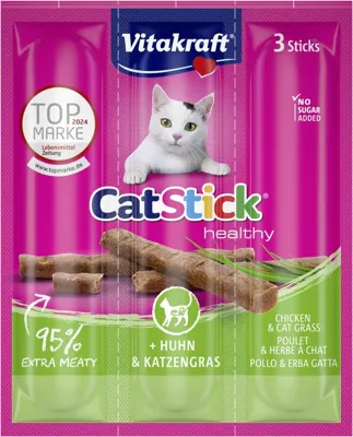 Vitakraft Cat-Stick mini kip & kattengras 18g
