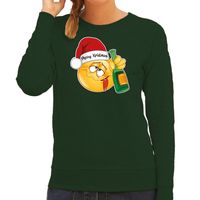 Foute Kersttrui/sweater voor dames - Dronken - groen - Merry Kristmus