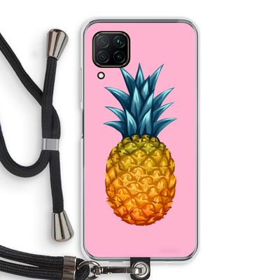 Grote ananas: Huawei P40 Lite Transparant Hoesje met koord