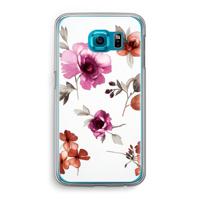 Geschilderde bloemen: Samsung Galaxy S6 Transparant Hoesje