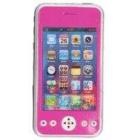 Roze speelgoed smartphone/mobiele telefoon met licht en geluid 11 cm - Speelgoedtelefoons - thumbnail