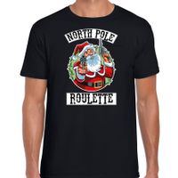 Fout Kerstshirt / outfit Northpole roulette zwart voor heren - thumbnail
