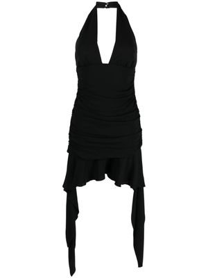 Blumarine robe volantée à dos-nu - Noir