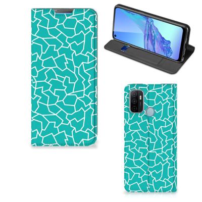 OPPO A53 | A53s | Bookcase | Cracks Blue
