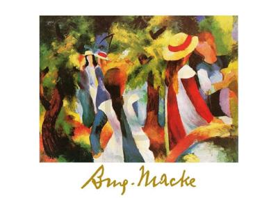 Kunstdruk August Macke - Ragazze sotto gli alberi 70x50cm