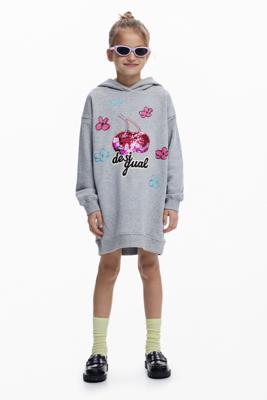 Jurk met capuchon en kersen - BLACK - 13/14