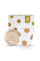 Pip Studio Set Mok zonder Oor & Theetip Dot Delight Wit/Goud 290ml