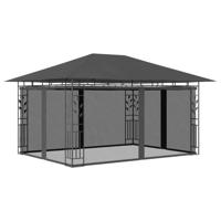 Prieel met klamboe 180 g/m² 4x3x2,73 m antraciet