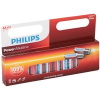 12x Philips AA batterijen power alkaline 1.5 V - thumbnail