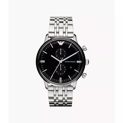 Emporio Armani Heren Classic zwarte wijzerplaat horloge AR0389